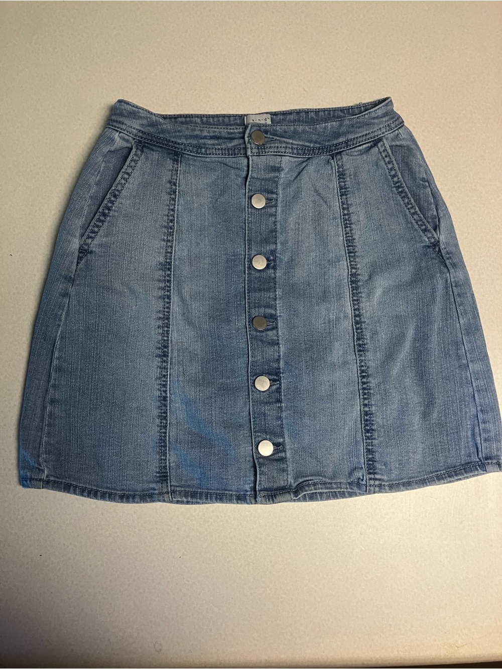 A New Day Women's Blue Button Front Denim Skirt Size 2